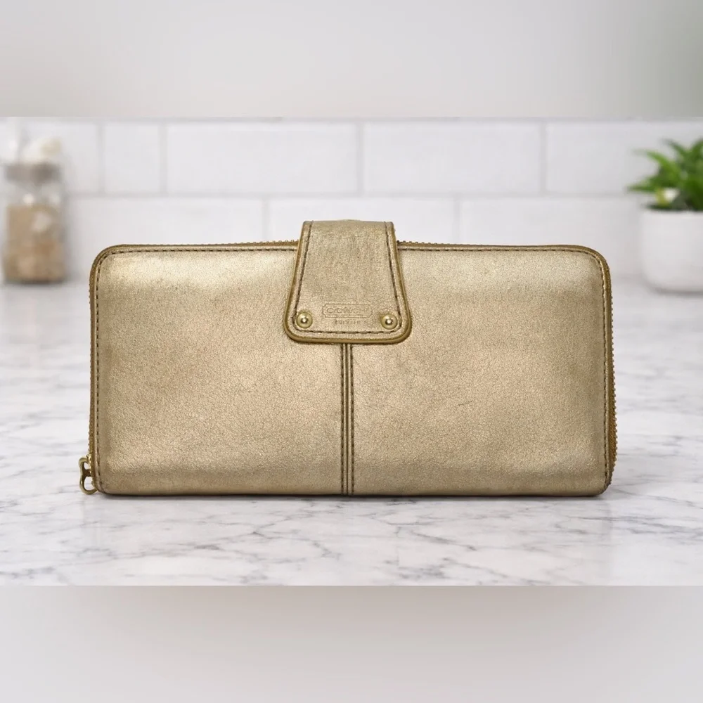 Coach ‘09 Lily Legacy 65th Anniv.. Ltd Ed. Metallic Gold Leather Tote & wallet